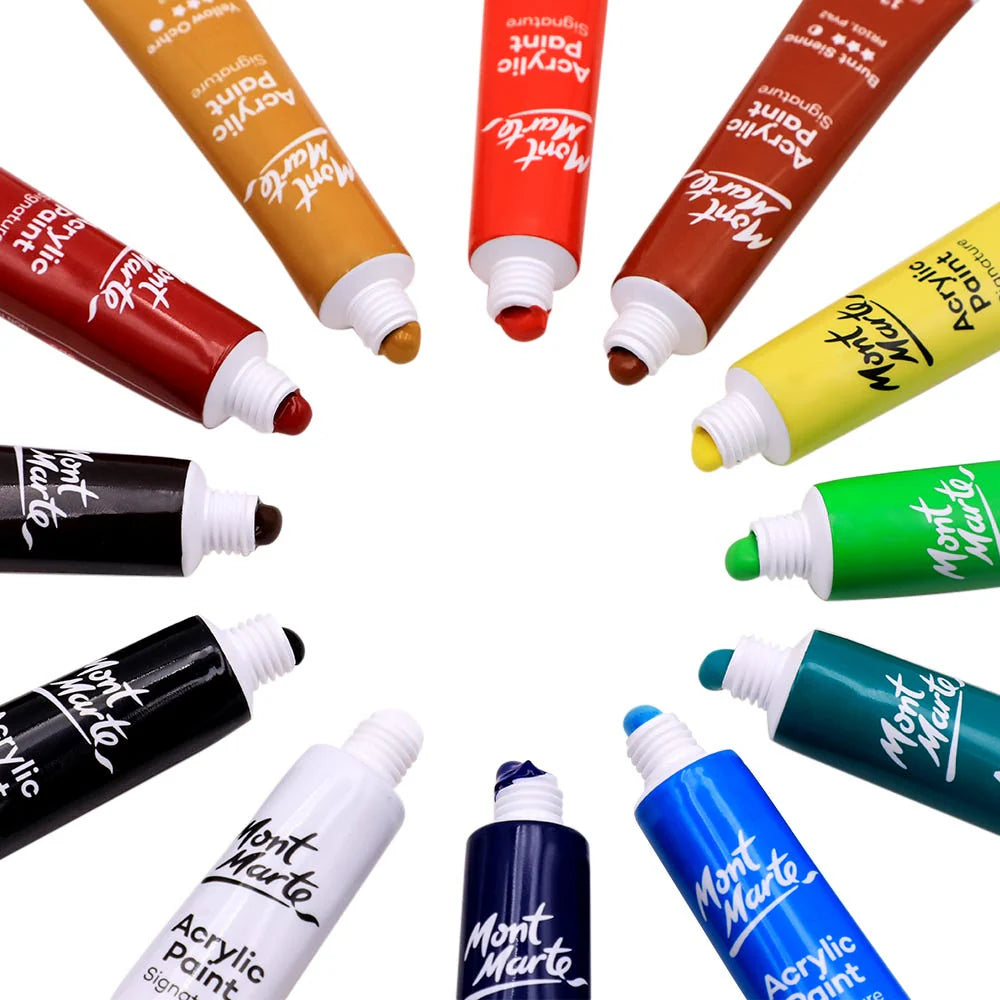 Mont Marte Acrylic Paints Signature 12pc x 12ml (0.4 fl.oz)