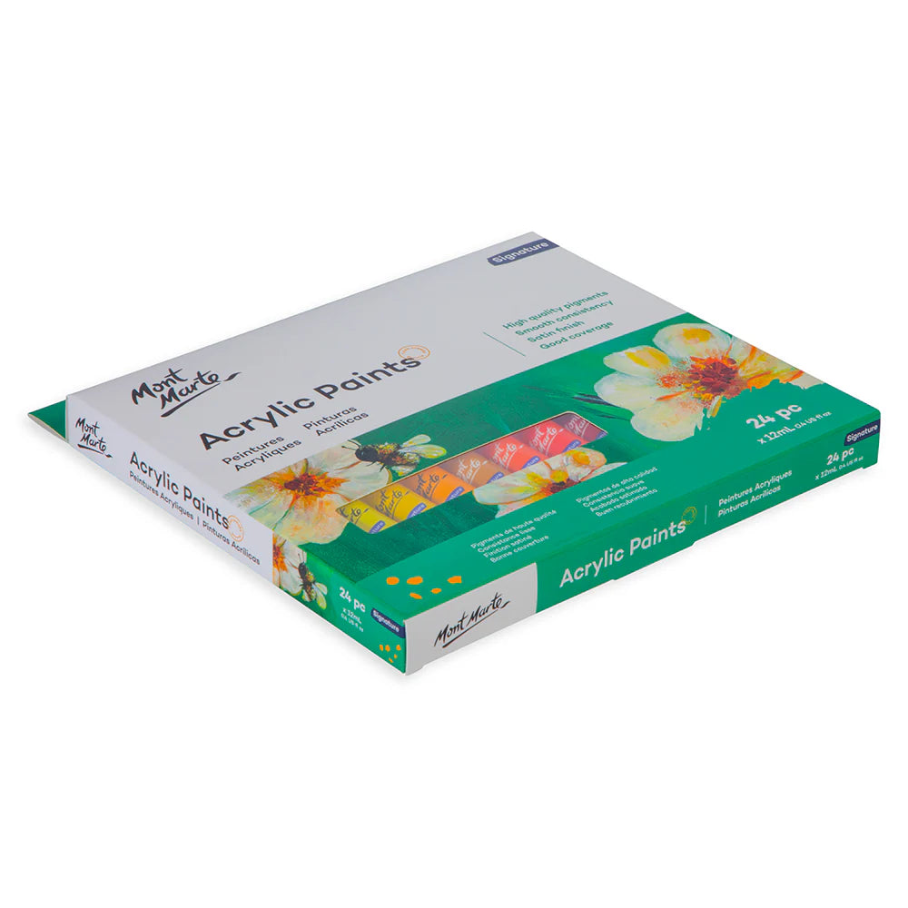 Mont Marte Acrylic Paints Set Signature 24pc x 12ml (0.4 US fl.oz)