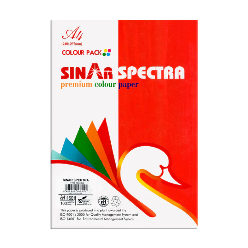 Sinar Spectra Premium Colour Paper A4 75 GSM 100 SHEETS