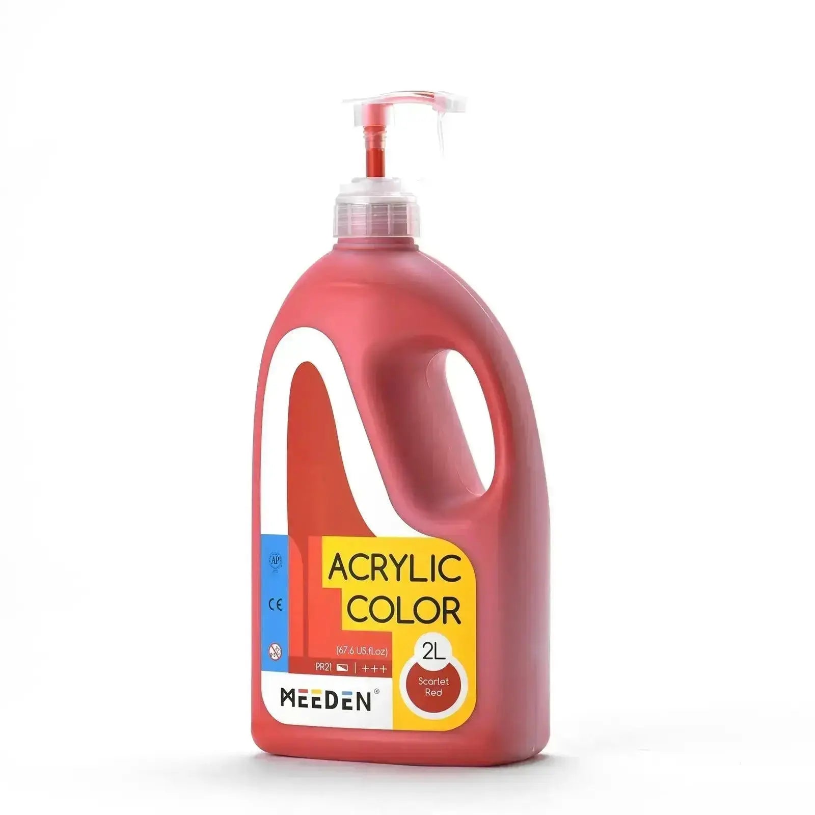 MEEDEN Acrylic Paint Scarlet Red with Pump Lid 2L / 67.6 oz
