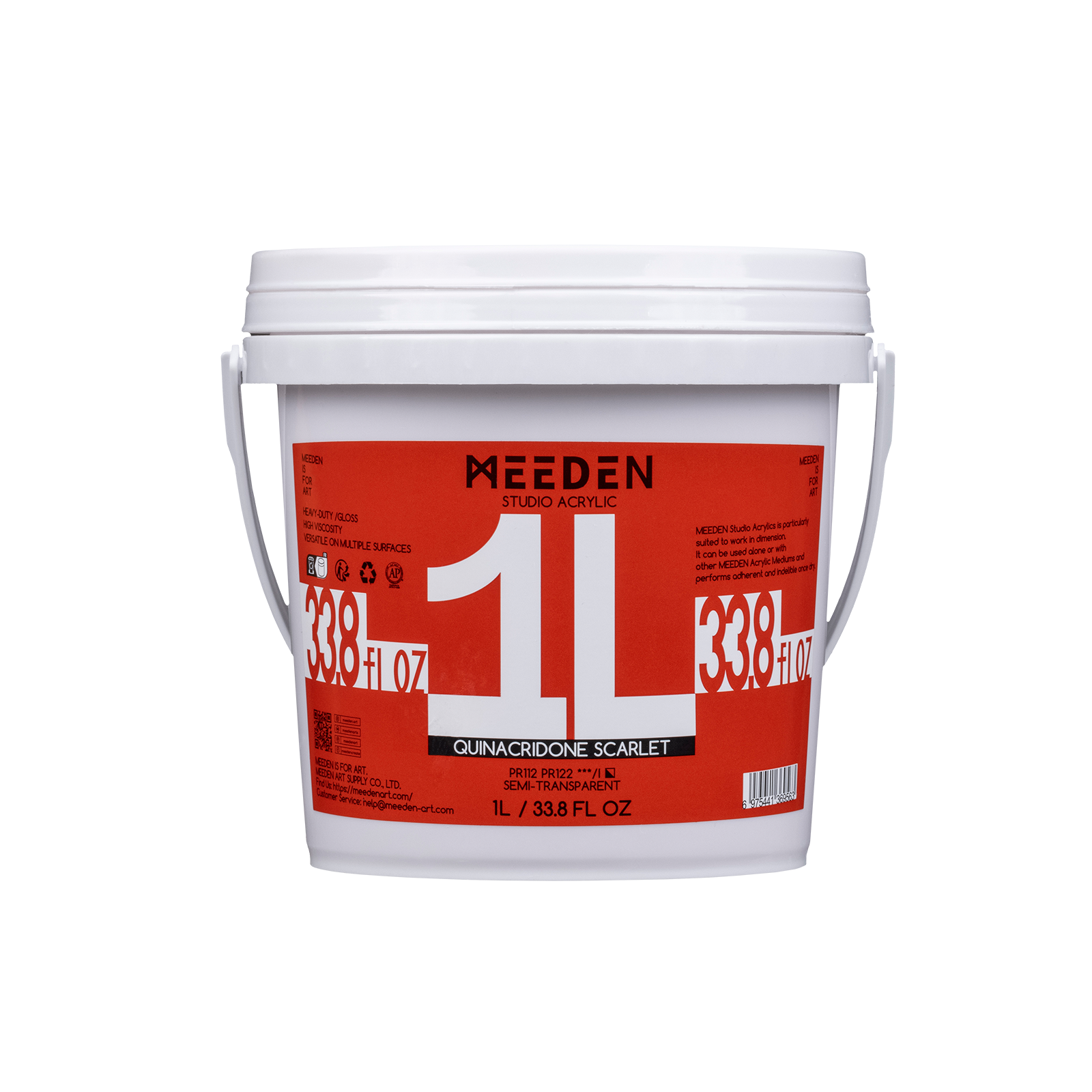 Meeden Heavy Duty Acrylic Paint 1 Litre Quinacridone Scarlet