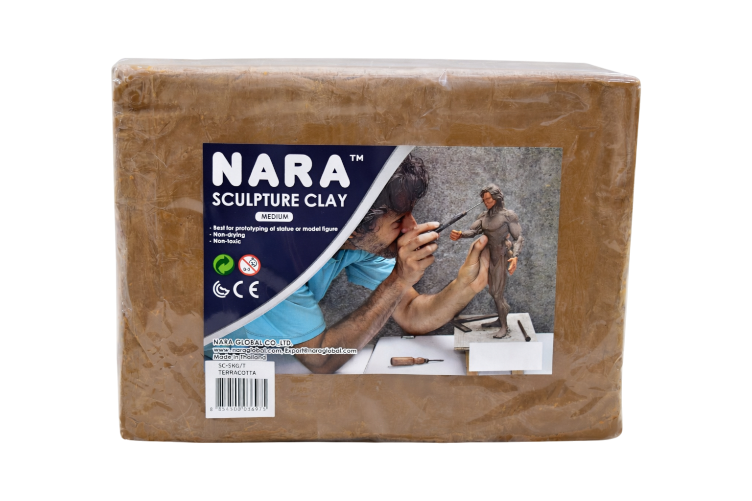 NARA SCULPTURE CLAY HARD 5 KG. IN PLASTIC BAG -TERRA COTTA