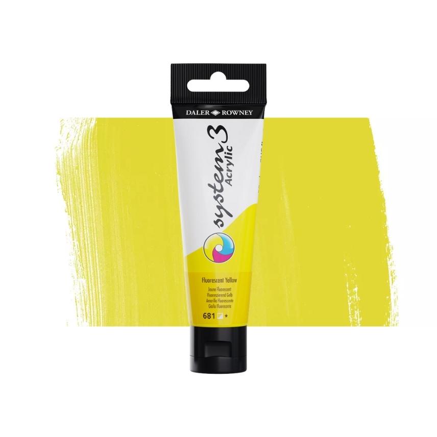 Daler Rowney System 3 Original Acrylic 150ml Fluorescent Yellow