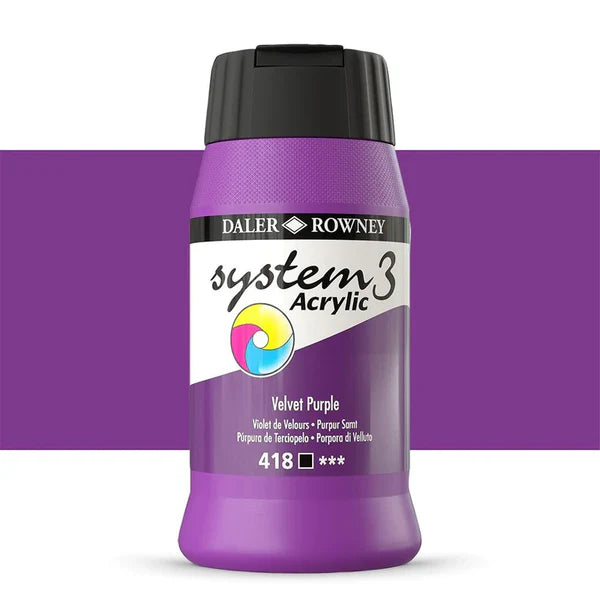 Daler-Rowney System 3 Original Acrylic Colours 500ml - Velvet purple