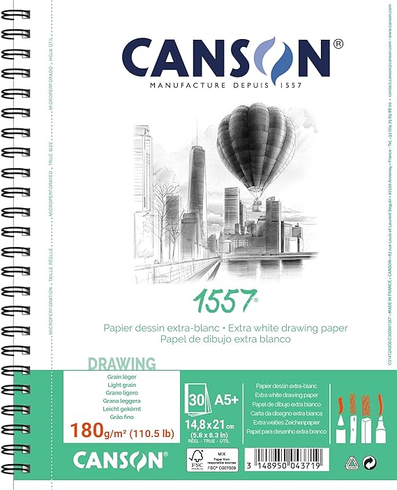 CANSON 1557 Spiral Album 30 Sheets of Drawing Paper