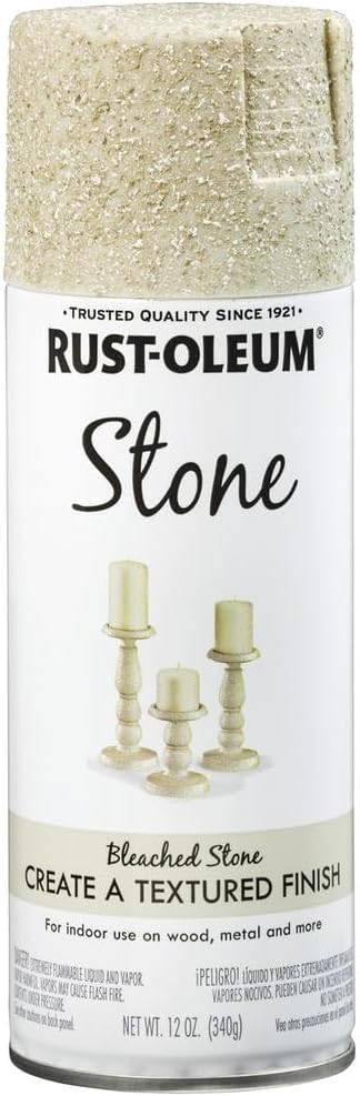 Rust-Oleum Specialty Stone Spray Paint – Bleached Stone Texture, Rustic Grit Finish 340 g | Decorative Spray for Indoor Wood, Metal, Ceramic & Crafts