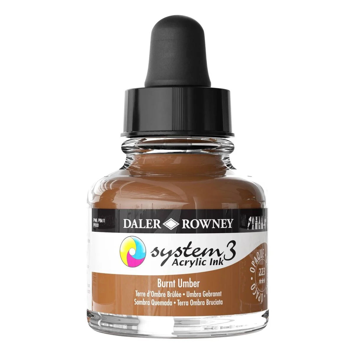 Daler-Rowney  System3  Acrylic Ink 29.5ml Burnt Umber