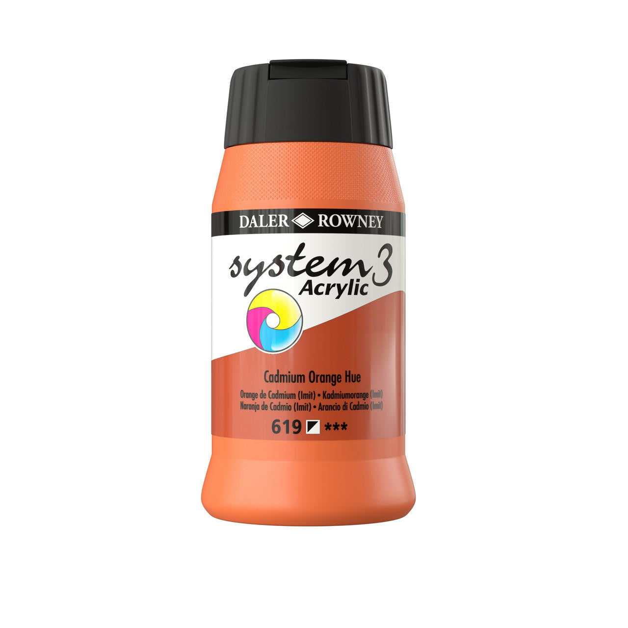Daler-Rowney System 3 Original Acrylic Colours 500ml - Cadmium Orange Hue