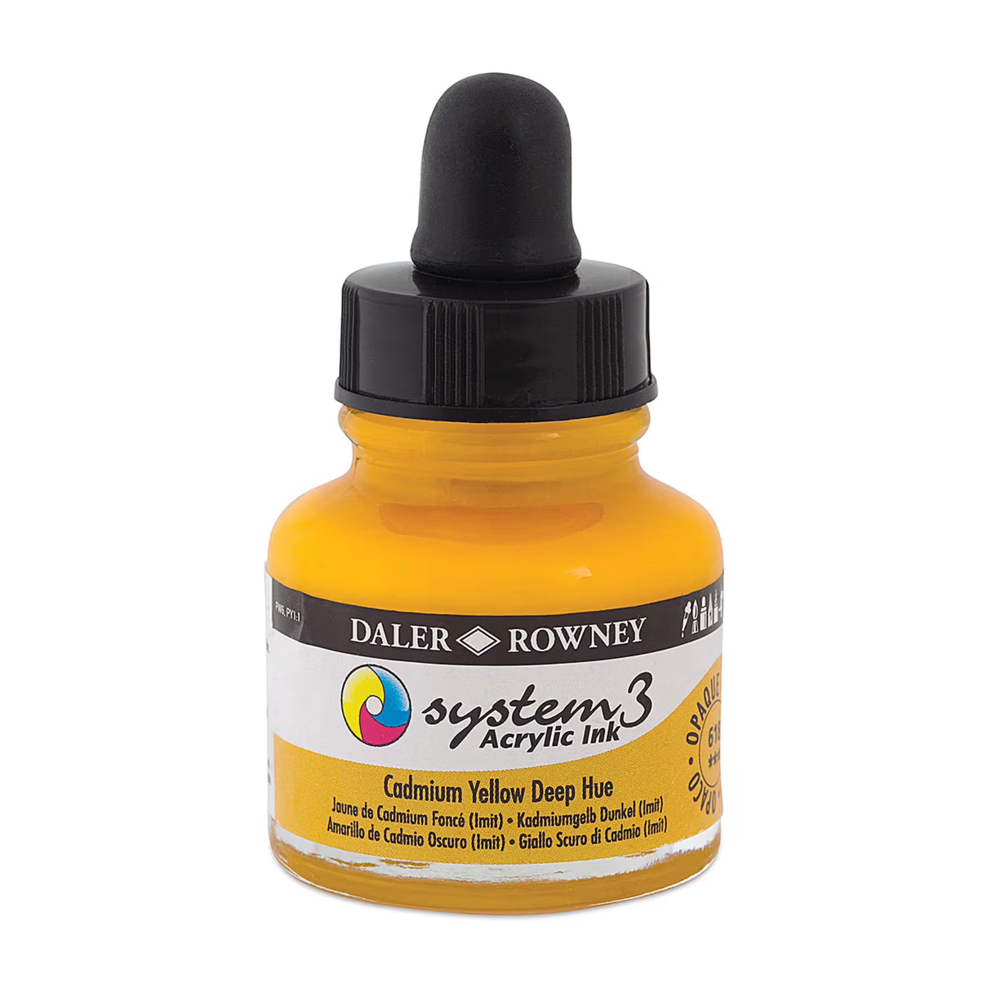 Daler-Rowney  System3  Acrylic Ink 29.5ml Cadmium Yellow Deep Hue