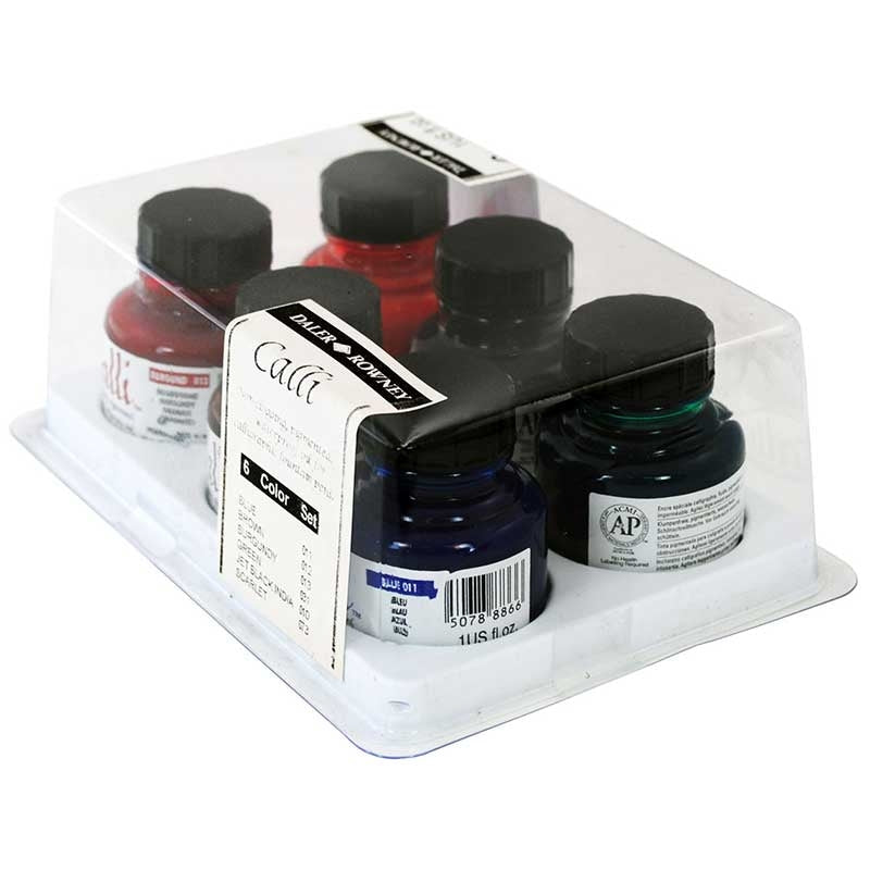 Daler Rowney Calli Calligraphy Ink Set, 6 x 29.5ml