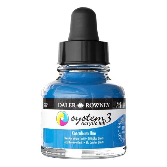 Daler-Rowney  System3  Acrylic Ink 29.5ml Coeruleum Hue