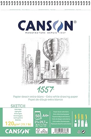 CANSON 1557 Extra White 120gsm A4 Sketch Paper