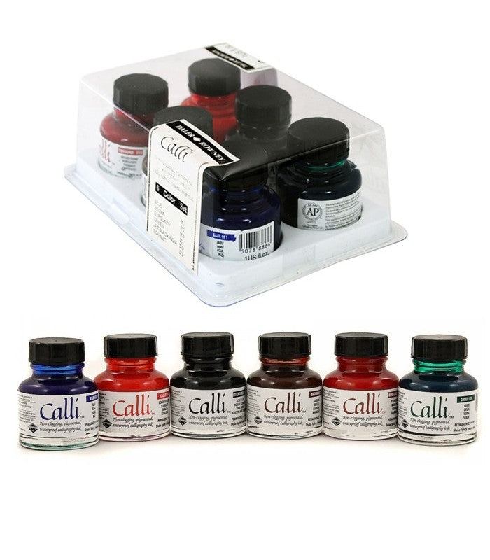 Daler Rowney Calli Calligraphy Ink Set, 6 x 29.5ml