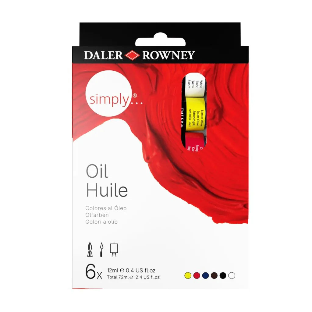Daler-Rowney Simply Oil Paint Set - 6 x 12ml