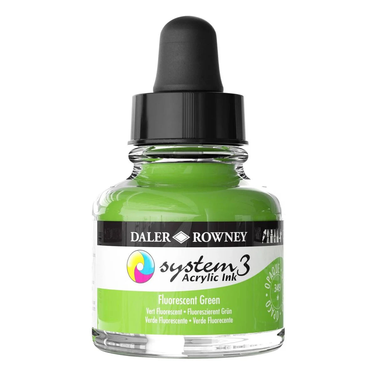 Daler-Rowney  System3  Acrylic Ink 29.5ml Fluorescent Green