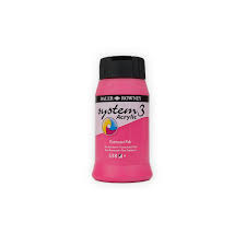 Daler-Rowney System 3 Original Acrylic Colours 500ml - Fluorescent Pink