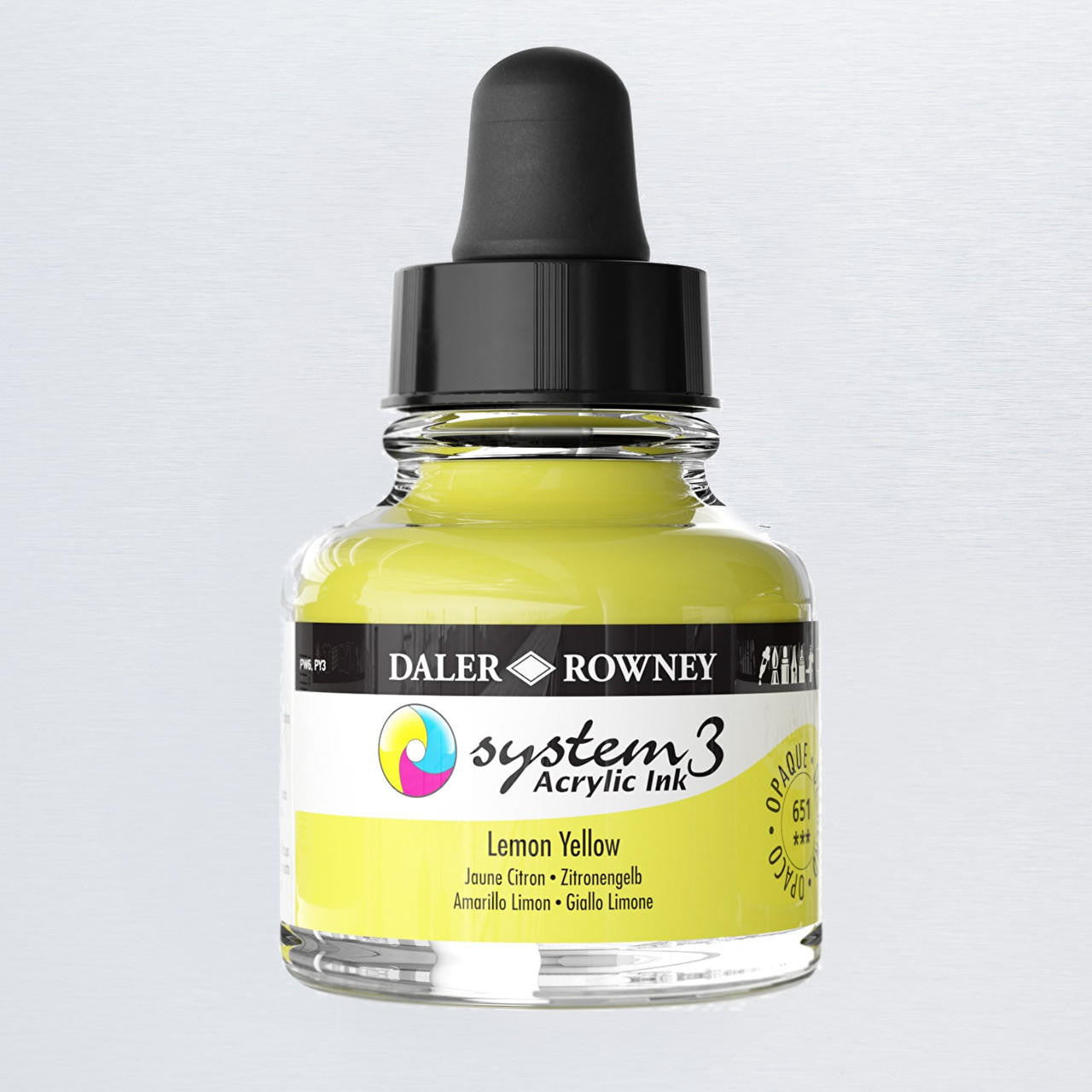 Daler-Rowney  System3  Acrylic Ink 29.5ml Lemon Yellow