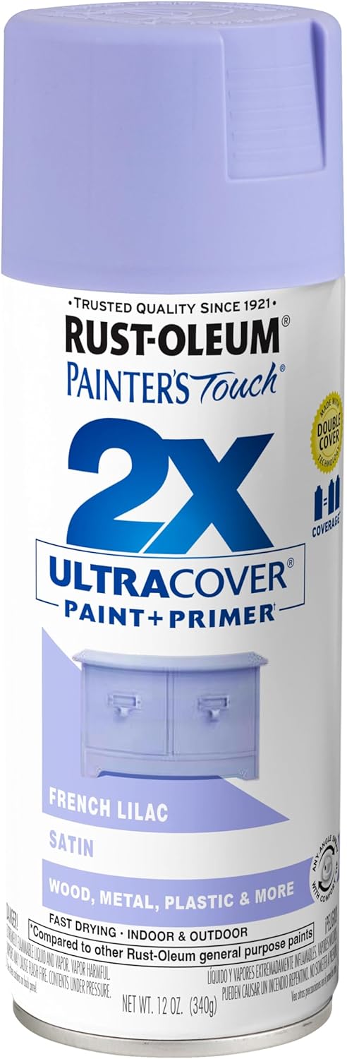 RUST-OLEUM 2X Ultra Cover Satin Paint & Primer Spray Paint 340g Lilac