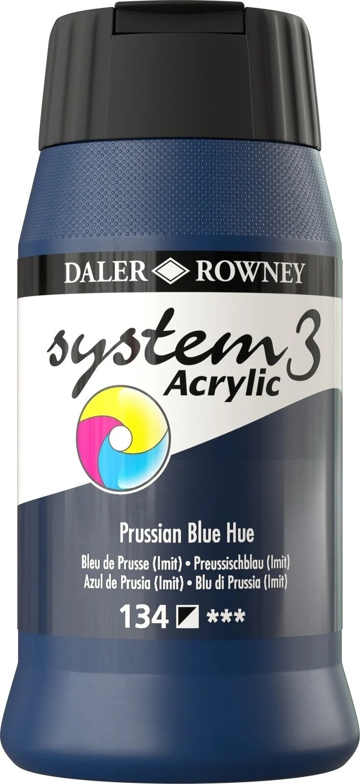 Daler-Rowney System 3 Original Acrylic Colours 500ml -Purssian Blue Hue