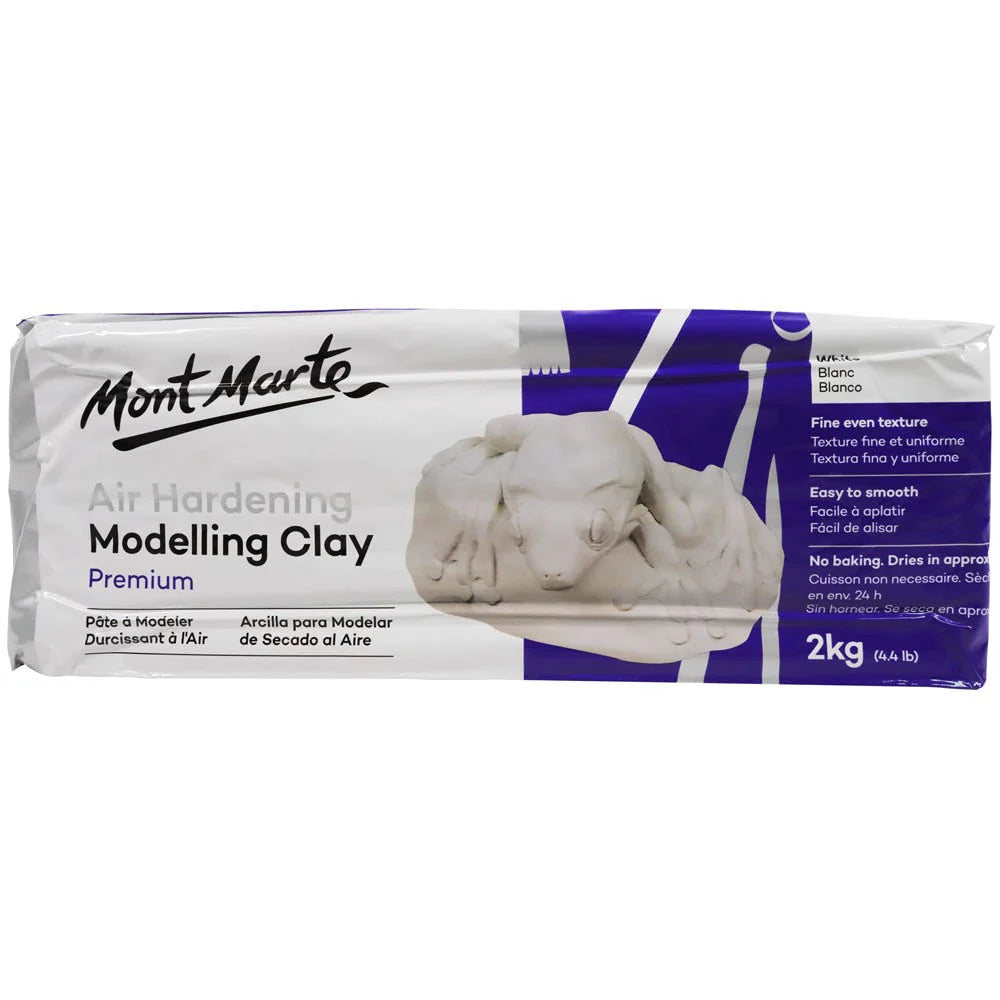 Mont Marte Premium Air Hardening Modelling Clay - White 2Kgs