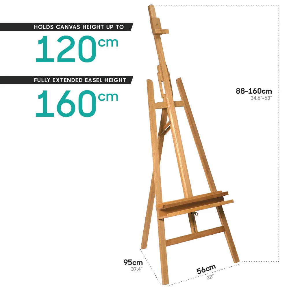 Mont Marte Floor Easel With Tilt Beech Wood
