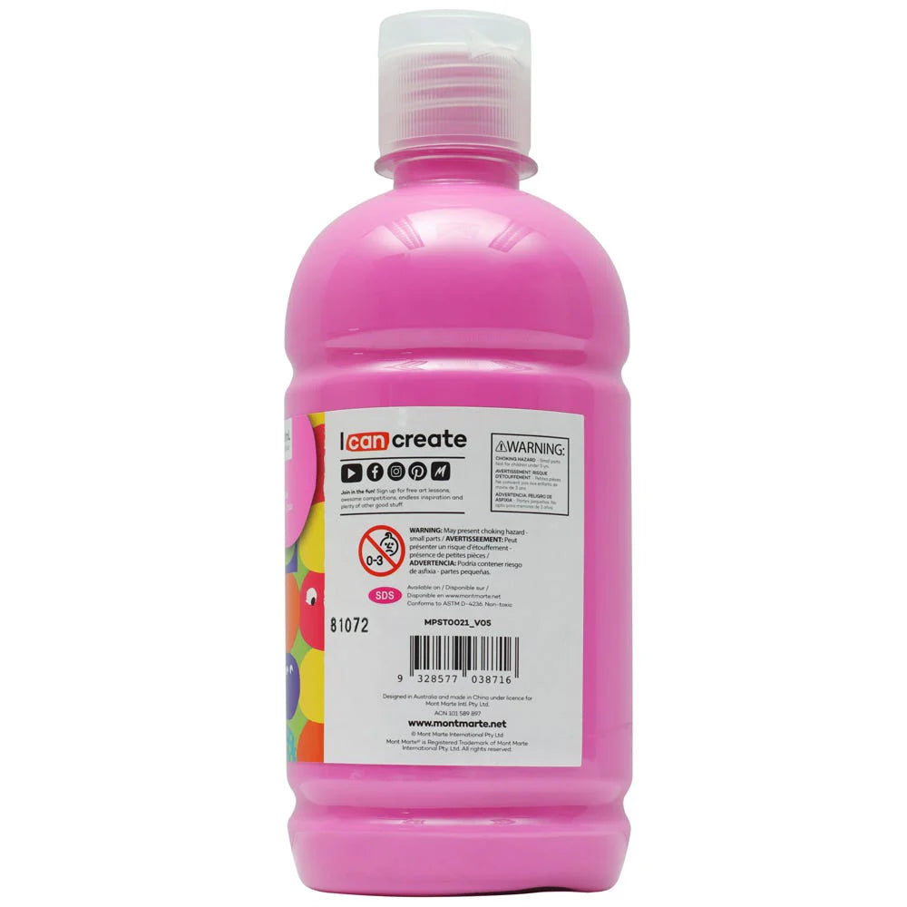 Mont Marte Poster Paint 500ml (16.91 US fl.oz) - Pink