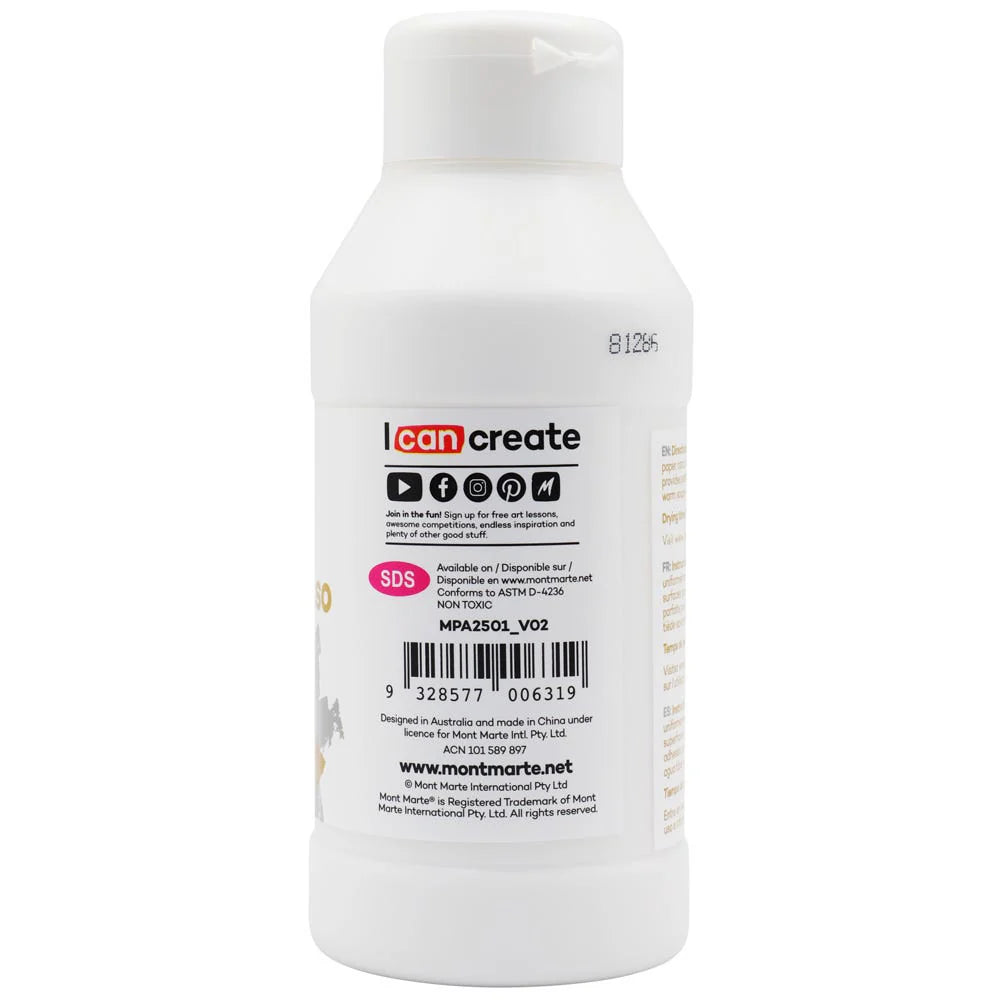 Mont Marte Clear Texture Gesso Premium 250ml (8.5oz)