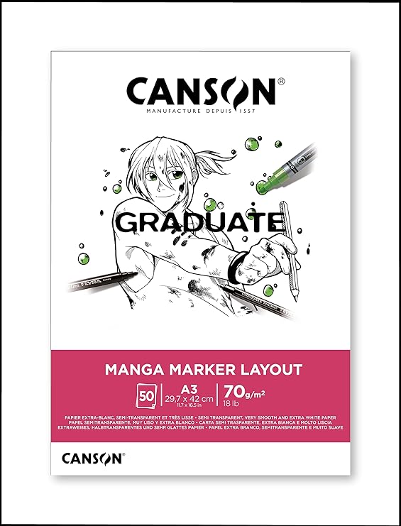 CANSON Graduate Manga Marker Paper Pad A3 70gsm 50 Sheets (Copy)