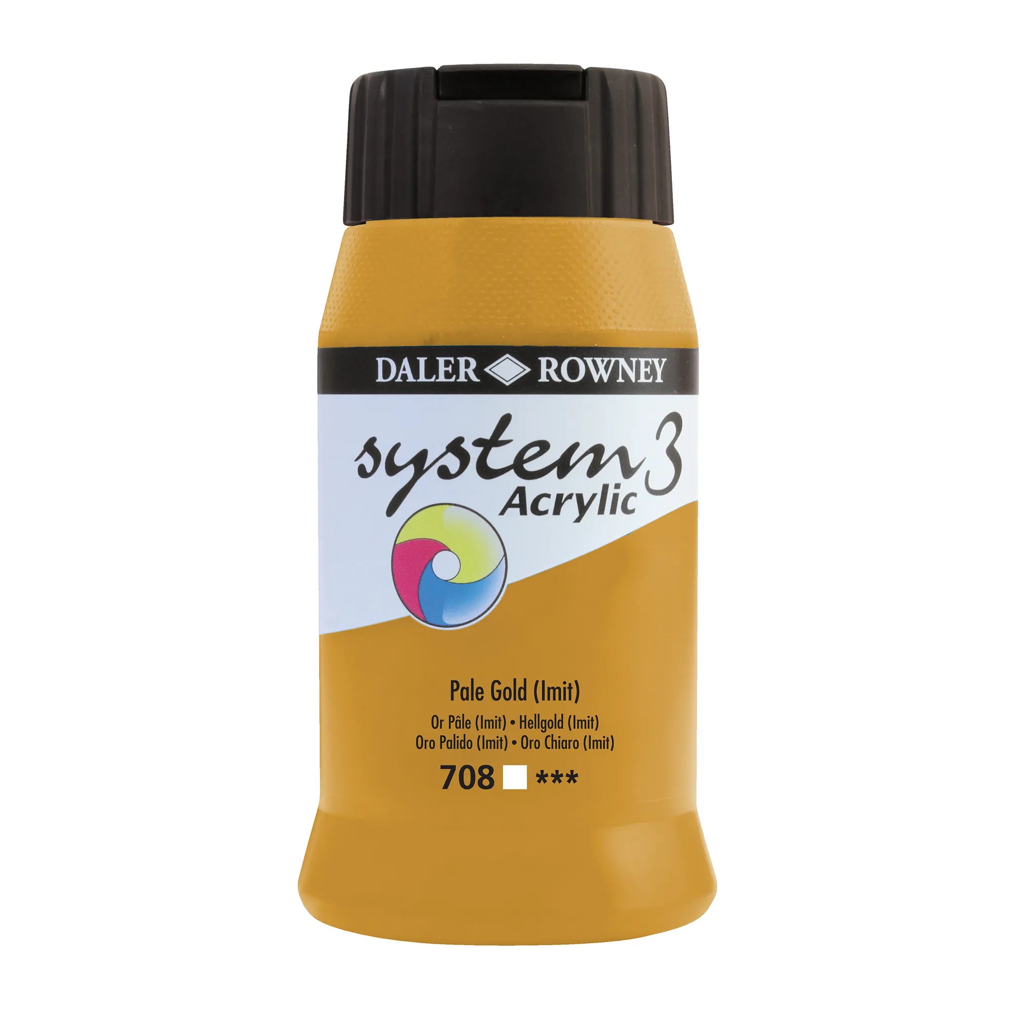Daler-Rowney System 3 Original Acrylic Colours 500ml -Pale Gold Lmit