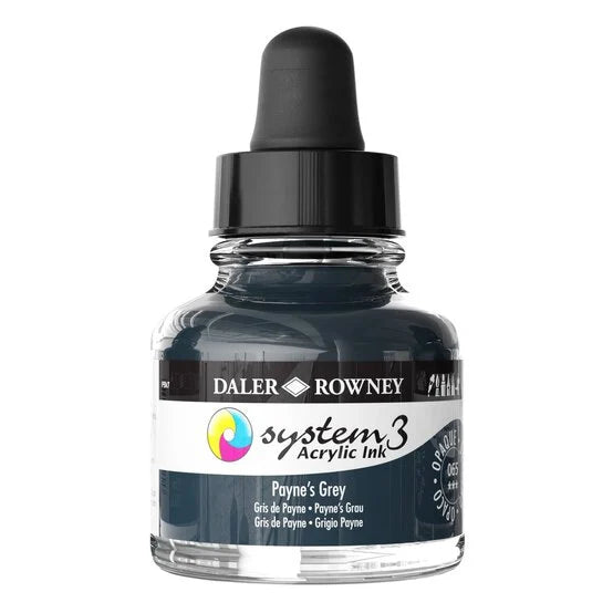 Daler-Rowney  System3  Acrylic Ink 29.5ml Paynes Grey