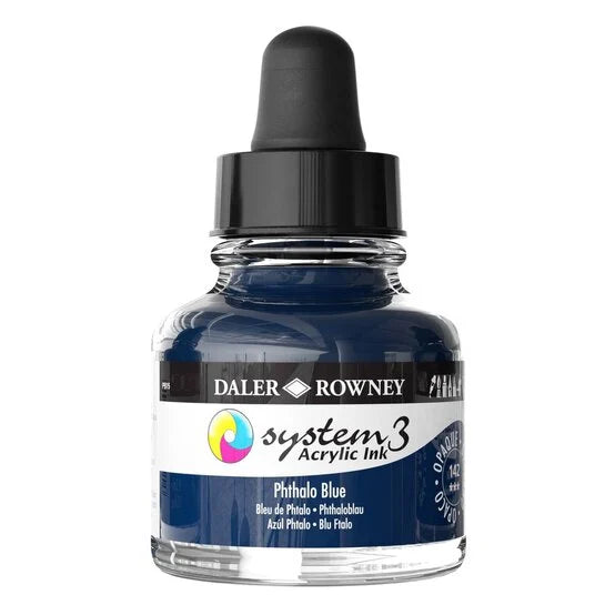 Daler-Rowney  System3  Acrylic Ink 29.5ml Phthalo Blue