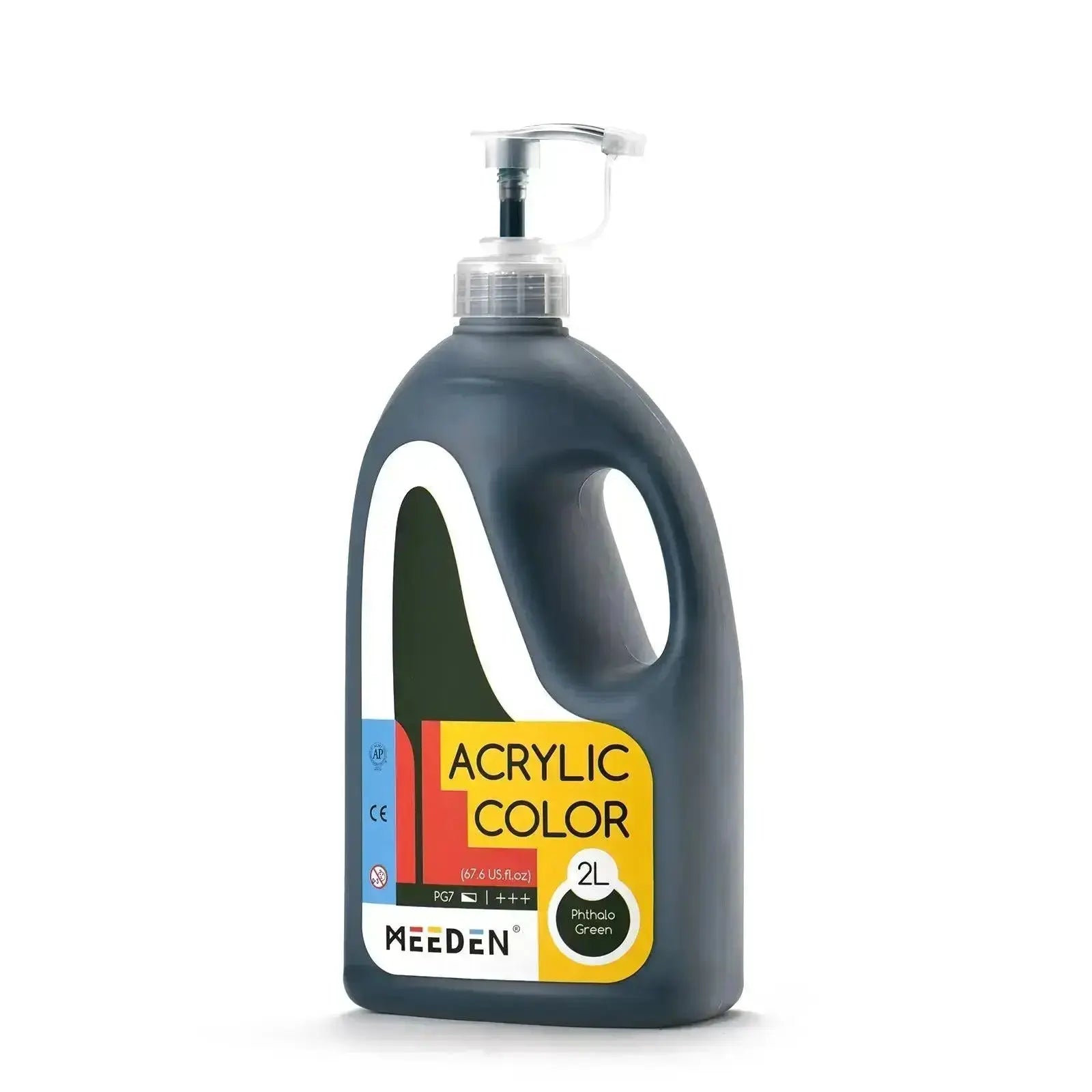 MEEDEN Acrylic Paint Black with Pump Lid 2L 67.6 oz