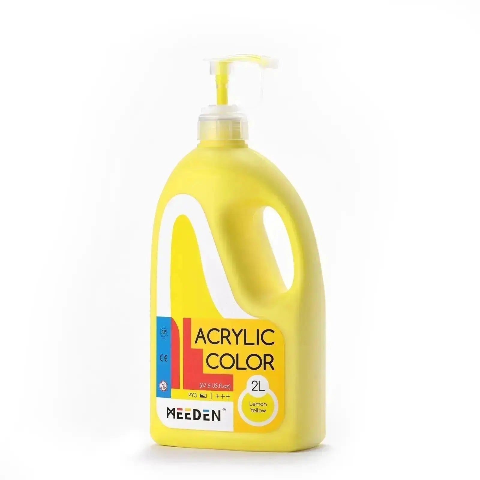 MEEDEN Acrylic Paint Lemon Yellow with Pump Lid 2L 67.6 oz