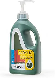 MEEDEN Acrylic Paint Sap Green with Pump Lid 1Litre