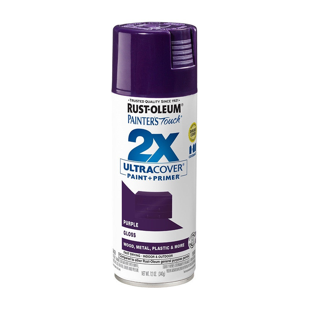 RUST-OLEUM 2X Ultra Cover Satin Paint & Primer Spray Paint 340g Purple