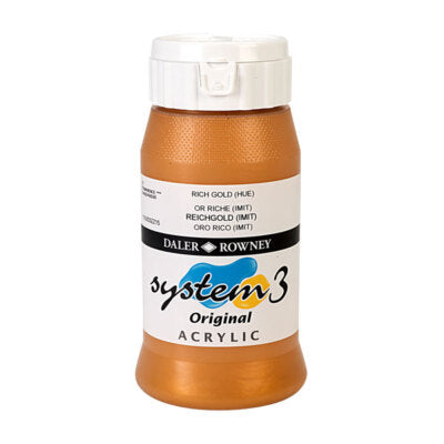 Daler-Rowney System 3 Original Acrylic Colours 500ml -Rich Gold