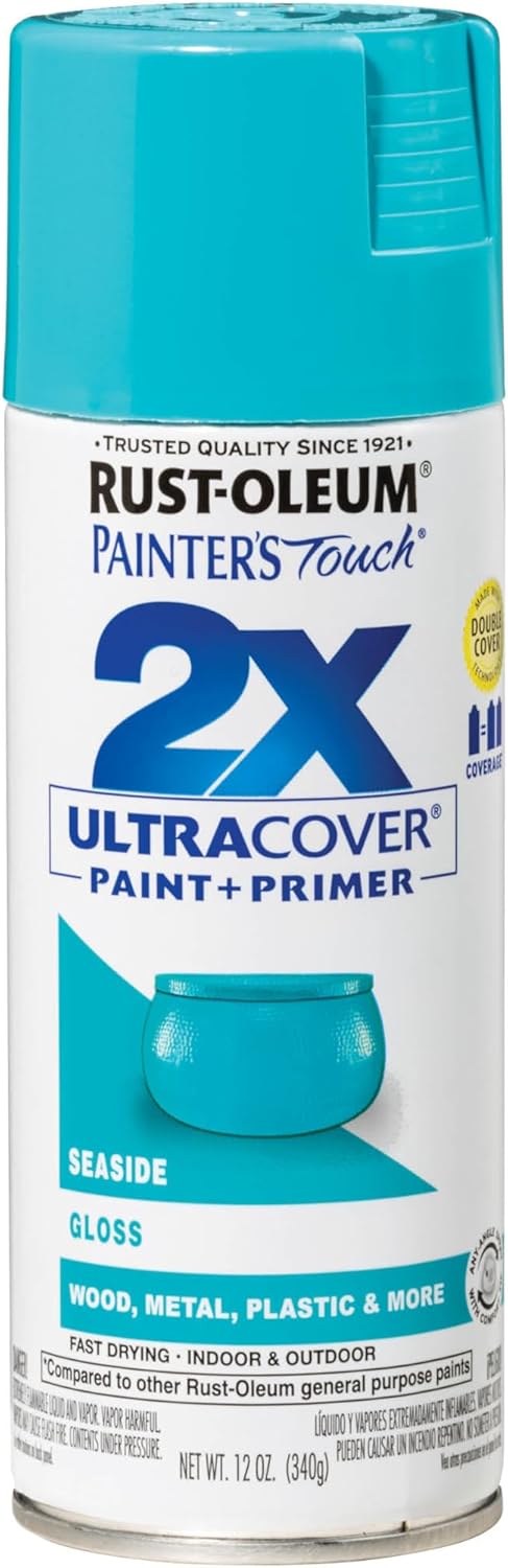 Rust-Oleum 257418 Painters Touch 2X Spray, 12-Ounce High Gloss Sea Side