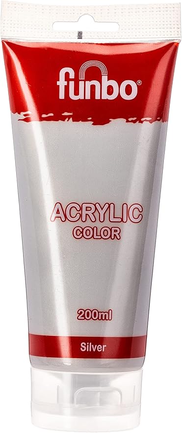 Funbo Acrylic Color Tube 200ML Silver