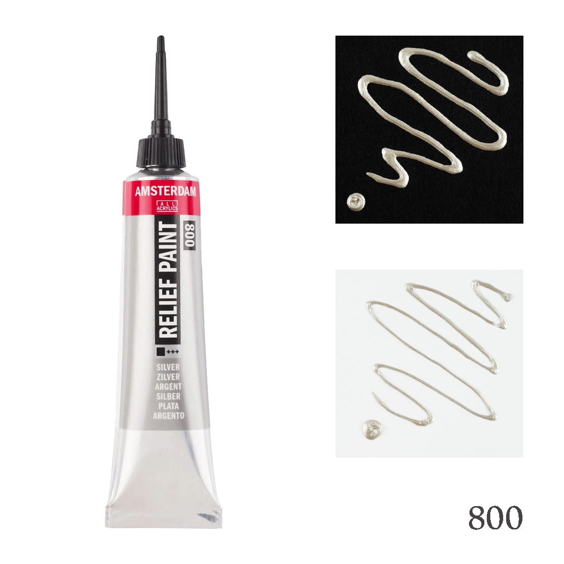 Acrylic  3D Out Liner  Amsterdam 20 ml Silver