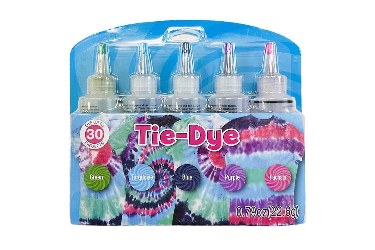 5 Colors Tie-Dye Kit, DIY Fabric dye for DIY Clothes, Dye up to 30 Projects