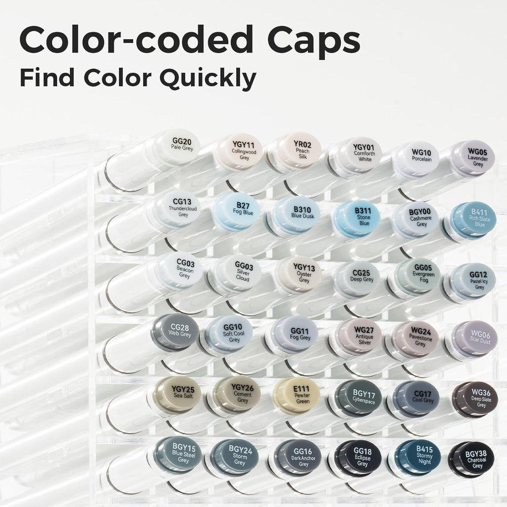 Ohuhu Alcohol Markers Gray Tone- Double Tipped Alcohol Based Art Marker
