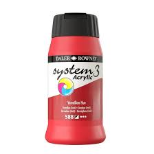 Daler-Rowney System 3 Original Acrylic Colours 500ml - Vermilion Hue