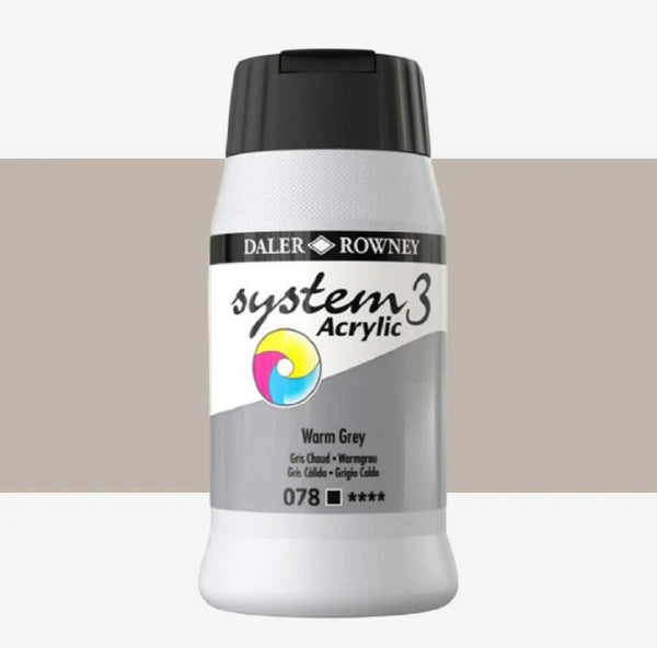 Daler-Rowney System 3 Original Acrylic Colours 500ml -Warm Grey