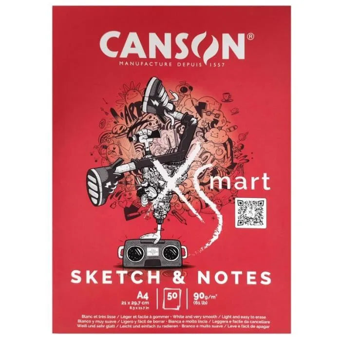 Canson xsmart sketch & notebook block A4 90g 50 sheets