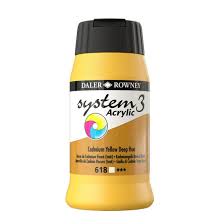 Daler-Rowney System 3 Original Acrylic Colours 500ml - Cadmium Yellow Deep hue
